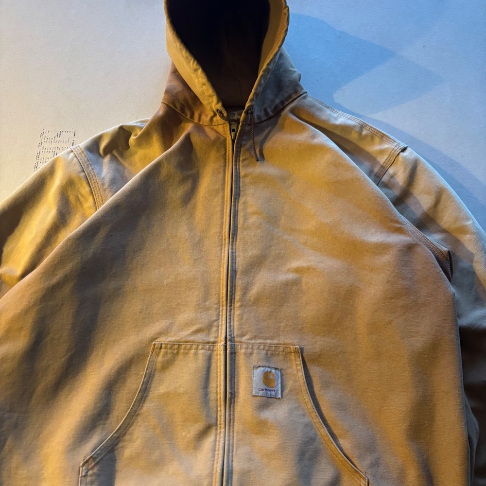 Vintage 90s Carhartt Hoodie Jacket J131 BRN 2XL